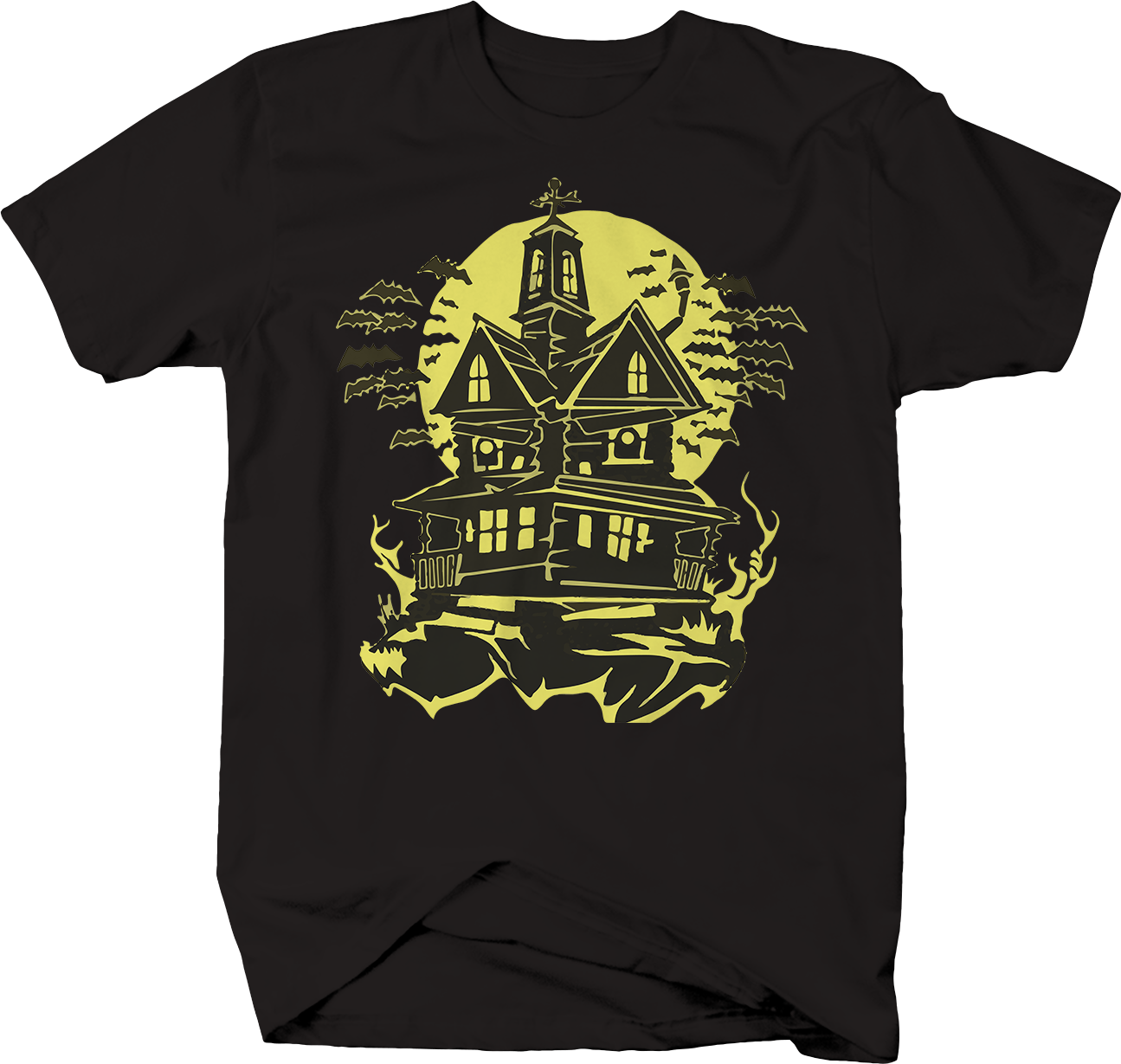 Halloween Night Haunted House Bats T-Shirt - T-Shirts, Tank Tops