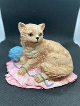 Silver Deer&#39;s Ark by Tom Rubel Ginger Cat with Yarn on a Blanket Figurin... - $24.48