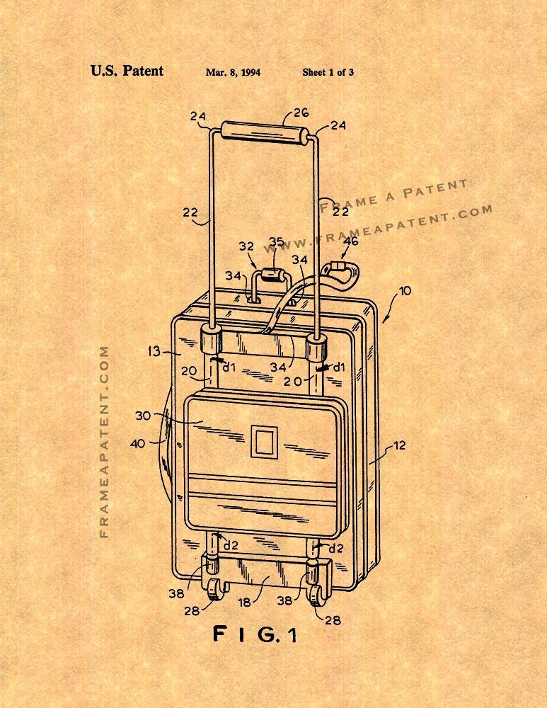 Frame A Patent - Suitcase patent print