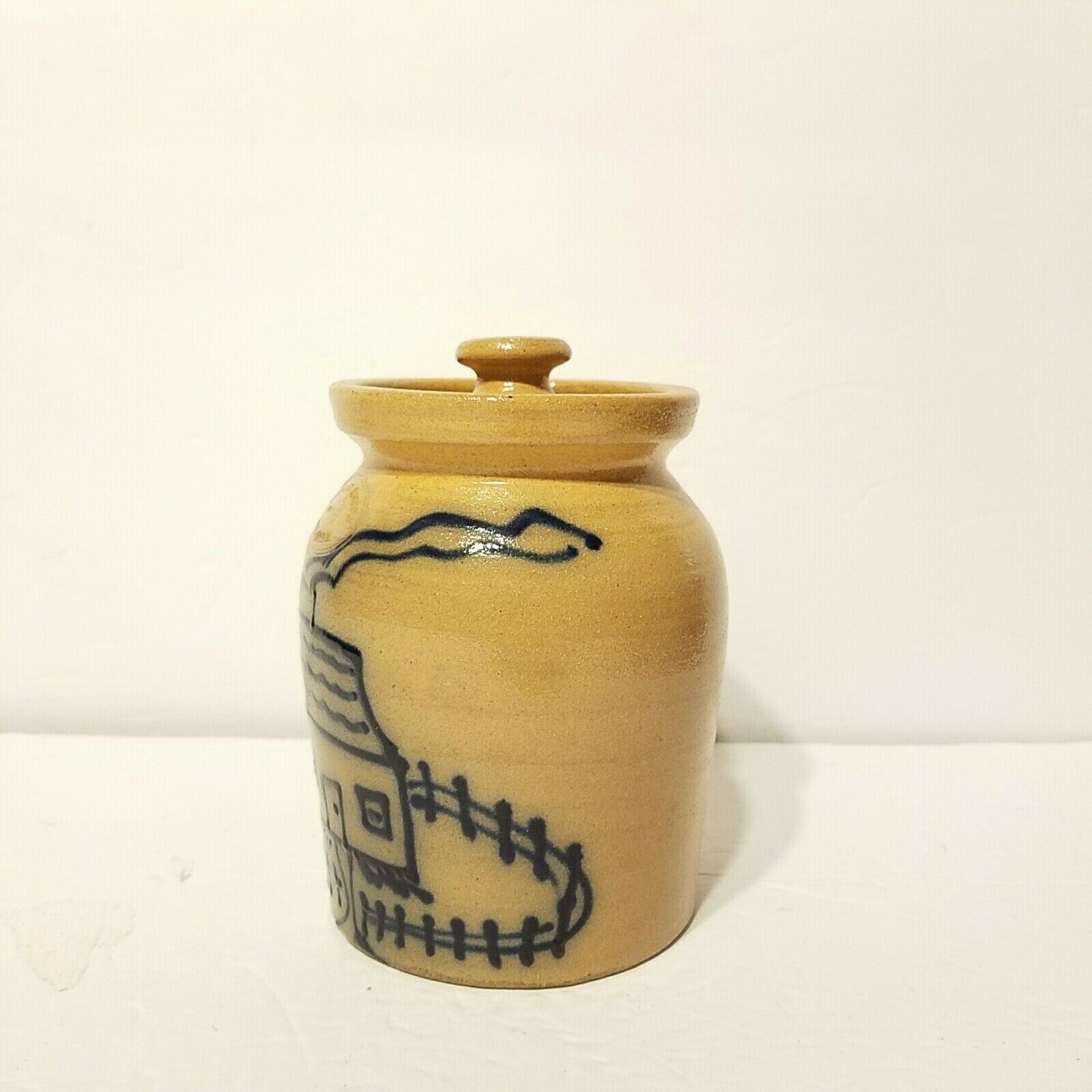 Beaumont Pottery York Maine 1985 Salt Glaze Stoneware Crock House