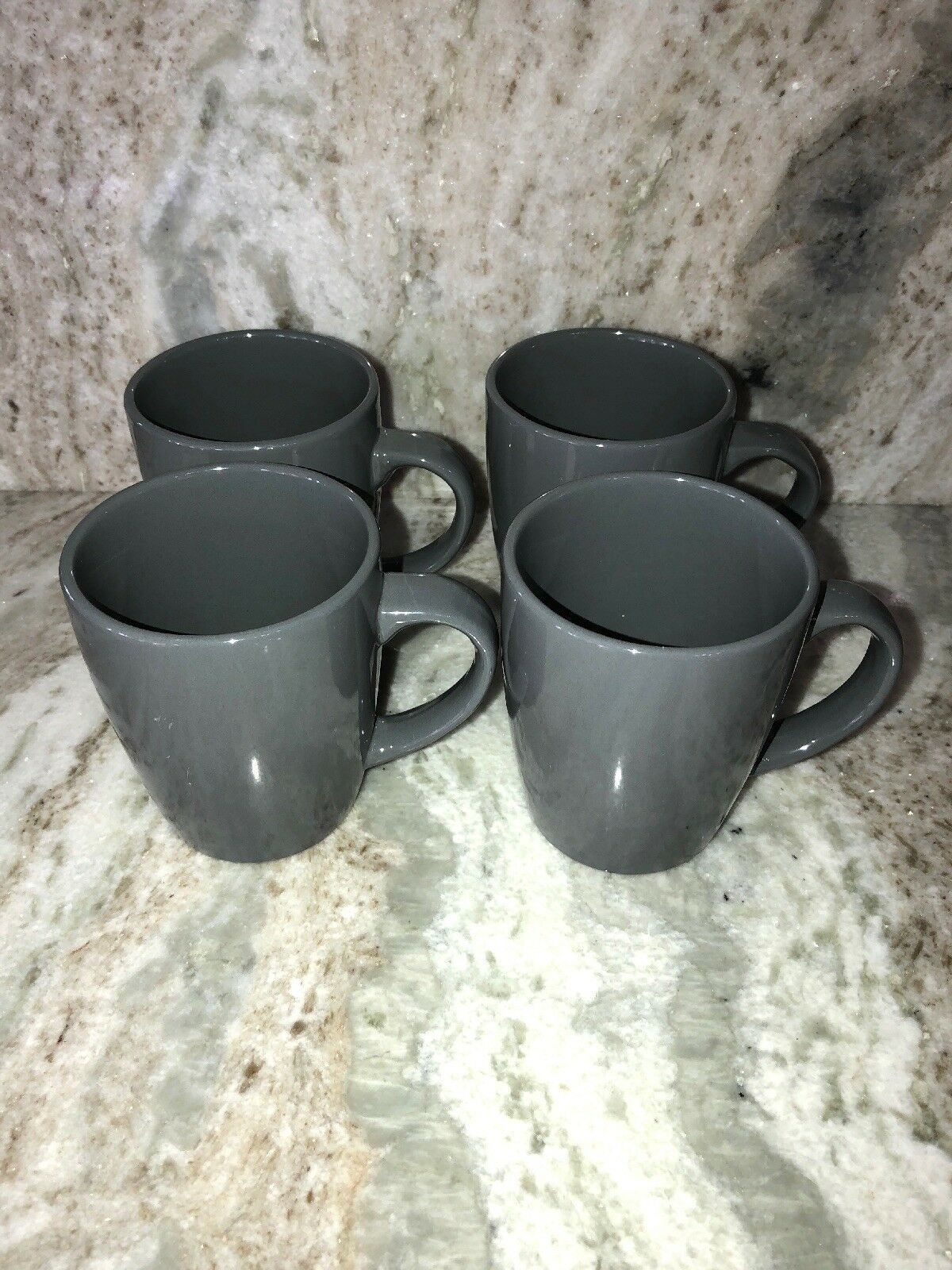 12 12 oz NEW Royal Norfolk  Gray Stoneware Coffee Mugs Cups 