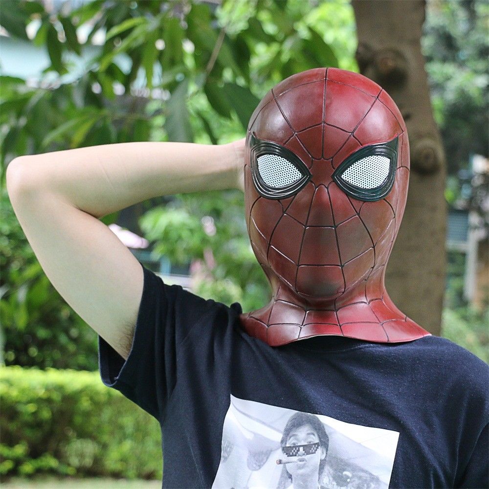 Avengers Infinity War Spiderman Mask Cosplay Black Spiderman Superhero Mask Prop
