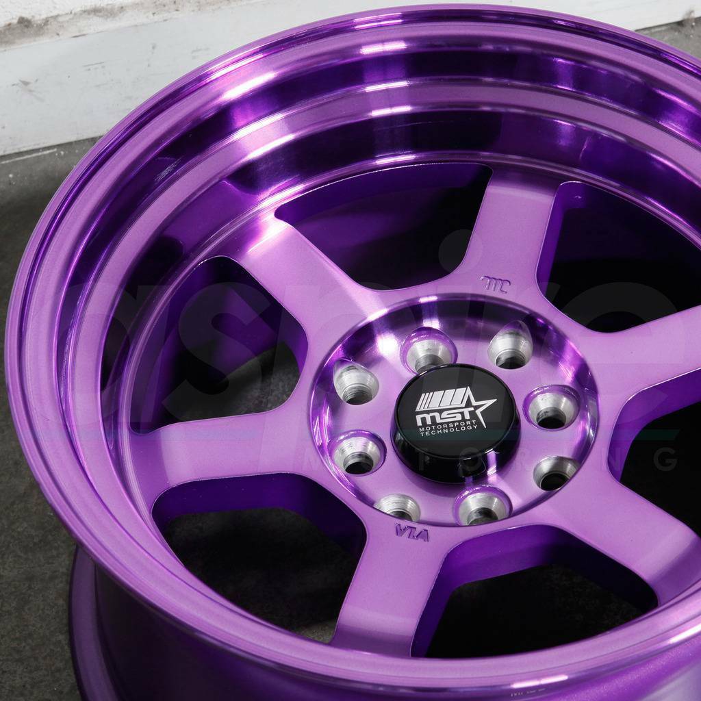 One 15x8 MST Time Attack 4x100/4x114.3 0 Cosmic Purple Wheels Rims - Wheels