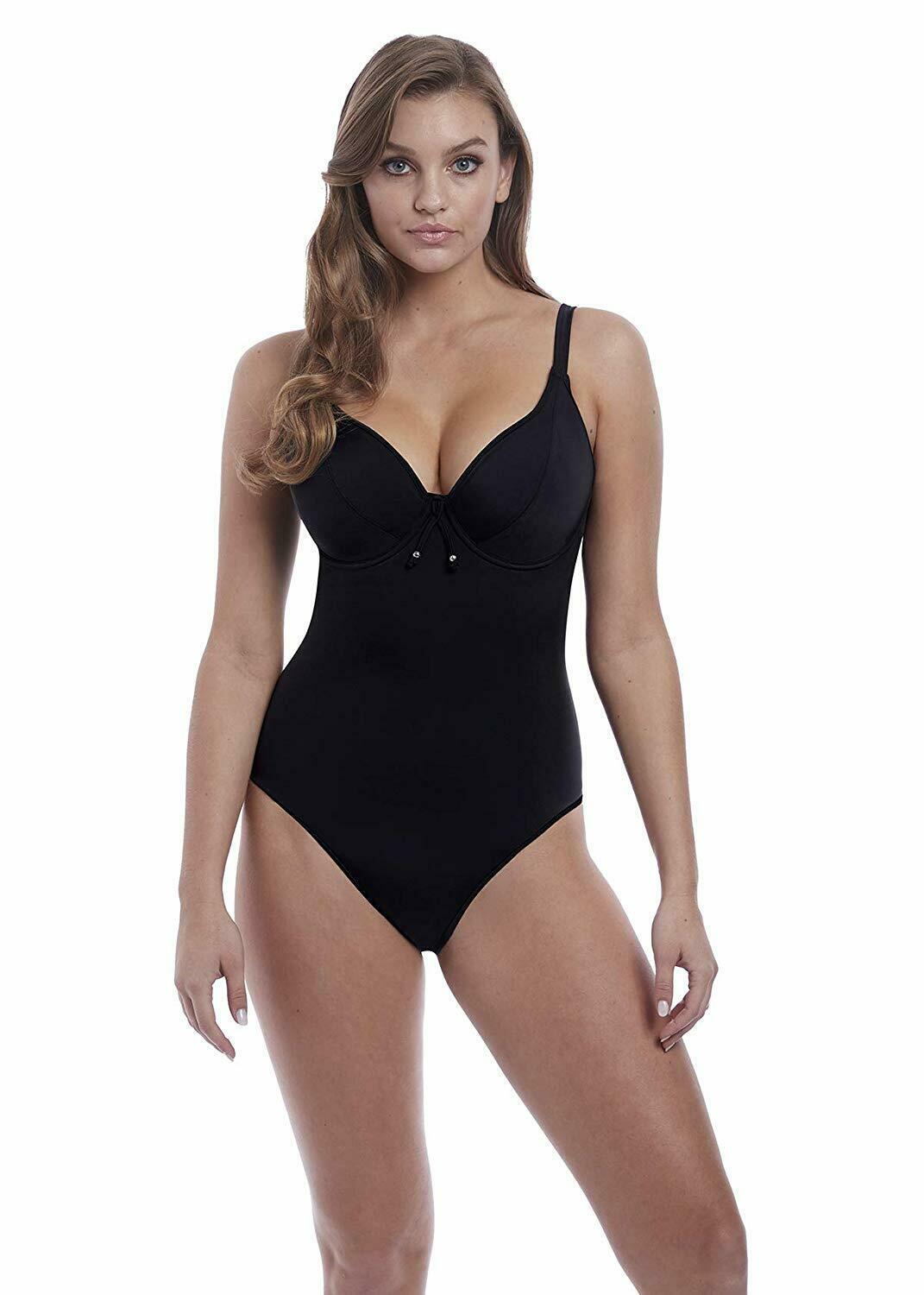 Freya Black Remix Underwire Multiway Plunge One Piece Swimsuit Us 6786