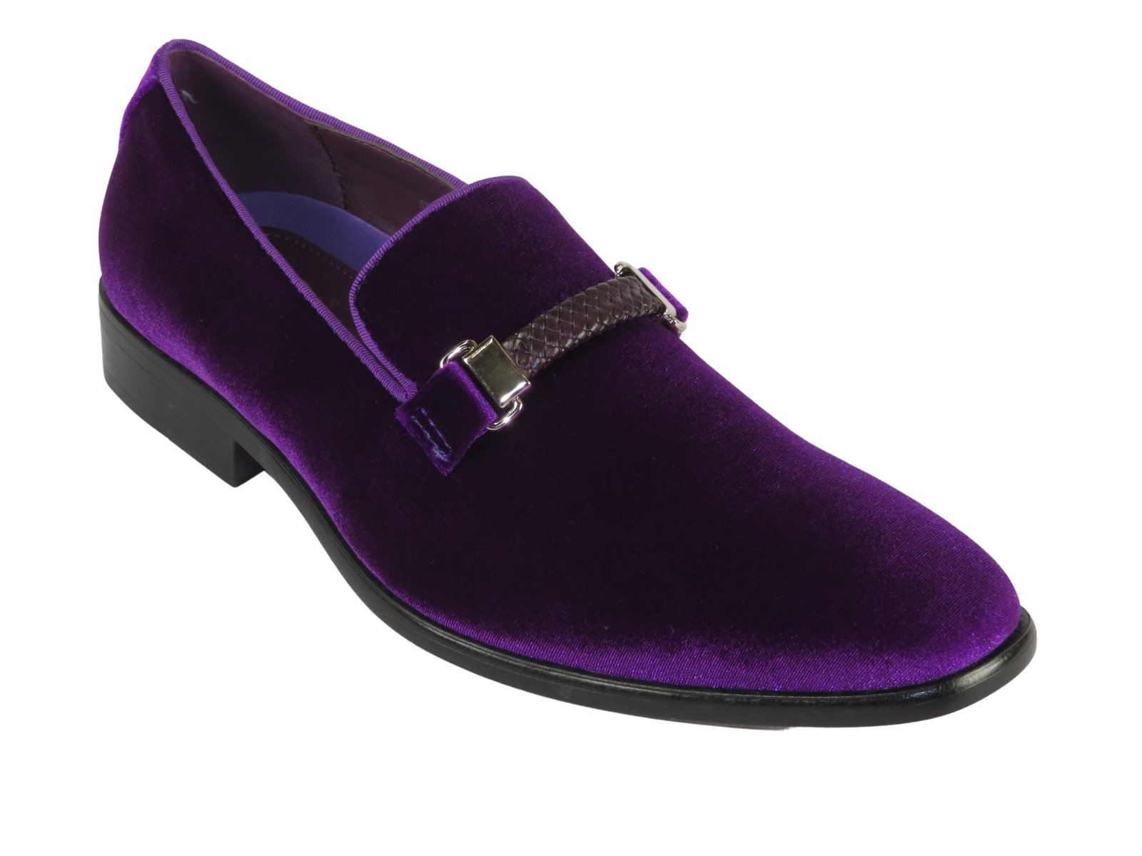 Mens After Midnight Formal stage dress shoes slip on soft velvet 6753 purple