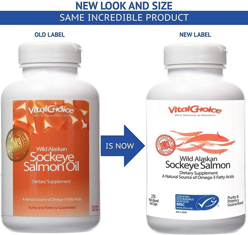 Vital Choice Wild Alaskan Sockeye Salmon Oil 1000 mg, 270 Softgels