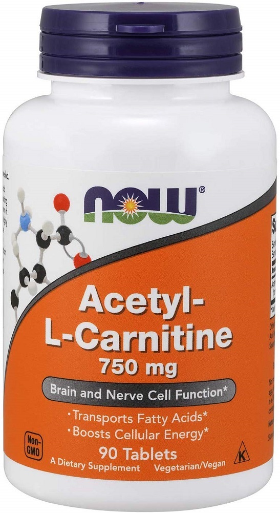 NOW® Acetyl-L Carnitine, 750 mg, 90 Tablets