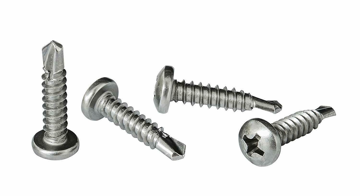 8 x 5/8" Phillips Pan Head SelfDrilling Sheet Metal Screws 410 SST