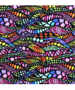 BTY ZENTANGLE Bright Colors Print 100% Cotton Quilt Craft Fabric by the ... - $10.29