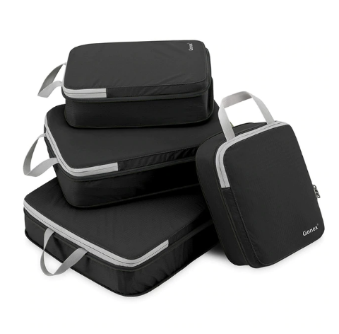 Gonex 4pcs/set Travel Suitcase Luggage Storage Bag Clothing Packing - Black