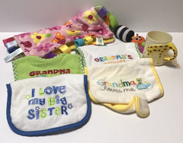 Lot of 4 Bibs Taggies Blanky and Giraffe Cup Plastic Toddler - $12.60