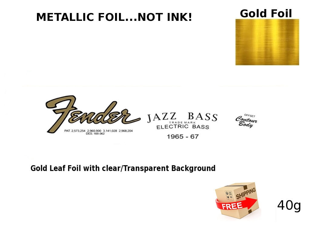 Fender Jazz bass Guitar Decal Headstock Restoration Waterslide Logo 40g