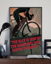 Cycling The Race Is Won By The Rider Vertical Canvas Painting - $49.99