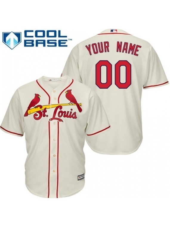 Mens St. Louis Cardinals Custom NAME & NUMBER Jersey Sewn on Cream Alternate Coo - Other Fan ...