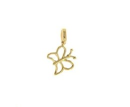 SOLID 18K YELLOW GOLD SMALL 12mm 0.47" BUTTERFLY PENDANT CHARM, MADE IN ITALY image 1