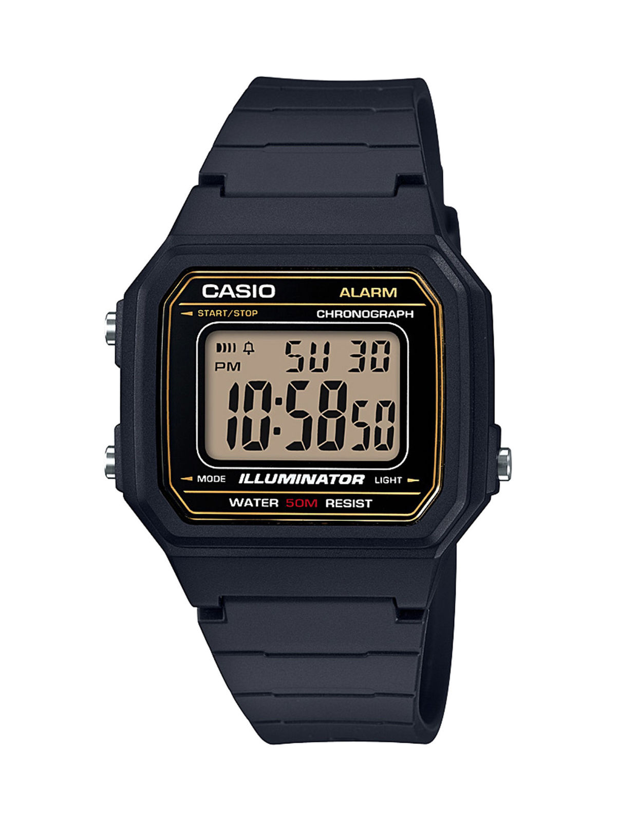 Casio Men's 'Classic' Quartz Resin Casual Watch, Color Black (Model: W-217H-9AVC