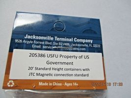 Jacksonville Terminal Company # 205386 USFU 20' Container 2 Pack N-Scale image 4