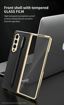 For Samsung Galaxy Z Fold 3 5G Glass Leather Case Flip hard back cover  - $90.26