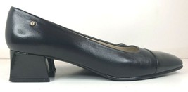 Etienne Aigner Siena Navy Leather Black Patent Womens Sz 7.5N Shoes Pump Heels  - $19.77