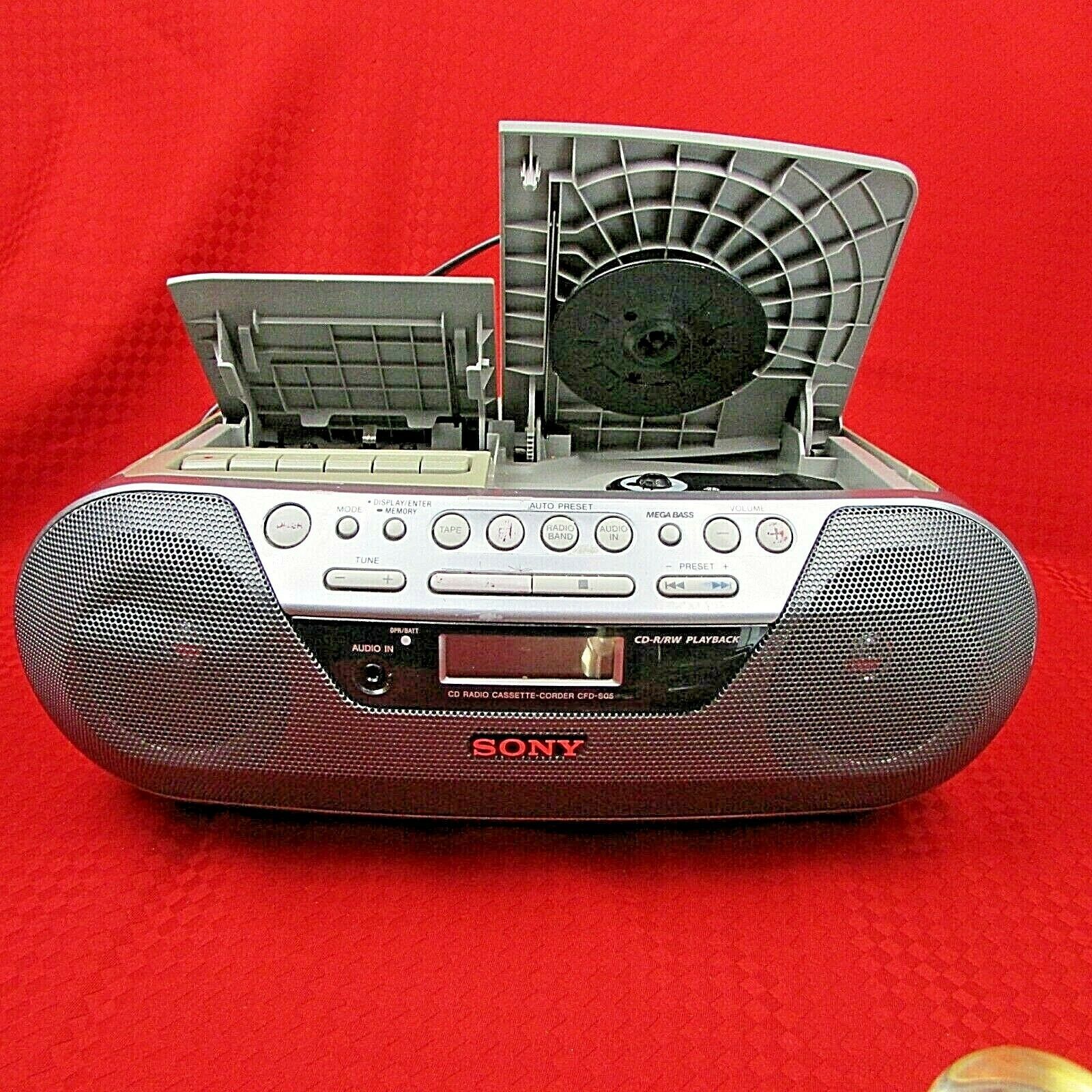 Sony Boombox Cd Player Radio Cassette Rec Cfd S05 Mega Base Boomboxes