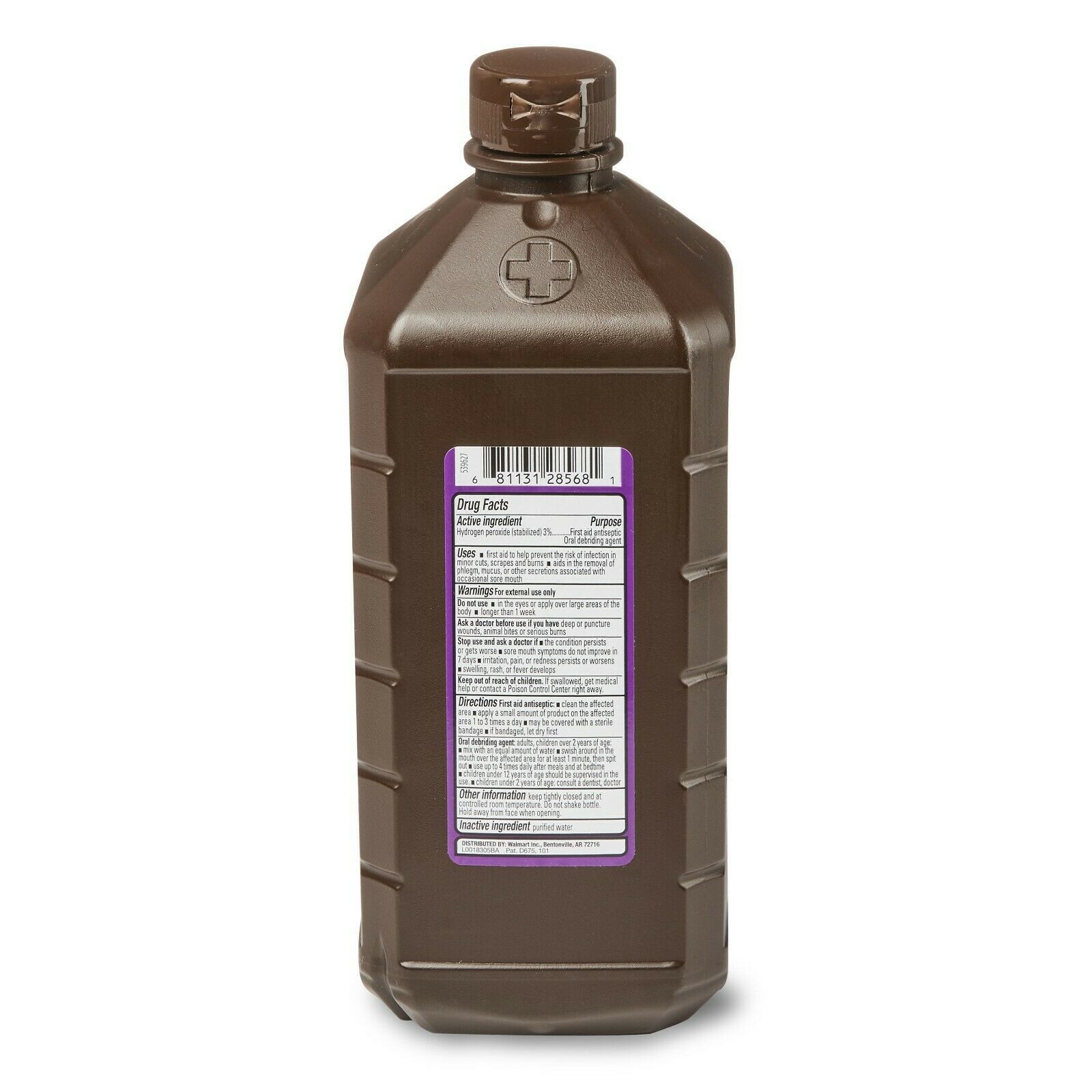 4 Pack of First Aid Equate 3 Hydrogen Peroxide Topical Solution, 32 fl