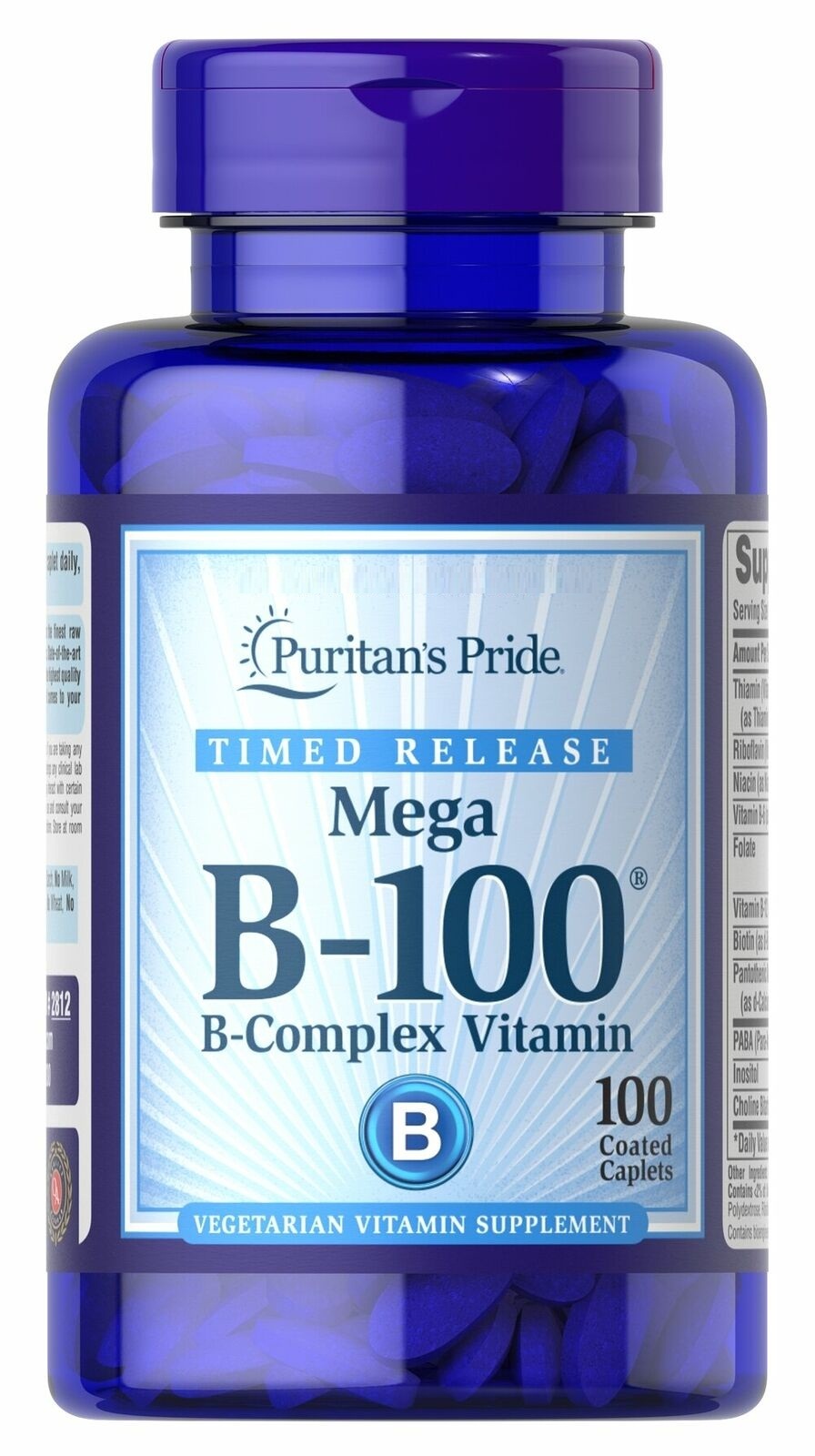 Puritan's Pride Vitamin B100 Complex Timed Release 100 Caplets