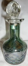 VINTAGE CRYSTAL CUT GLASS MINIATURE DECANTER VANITY PERFUME COLOGNE BOTT... - $11.76