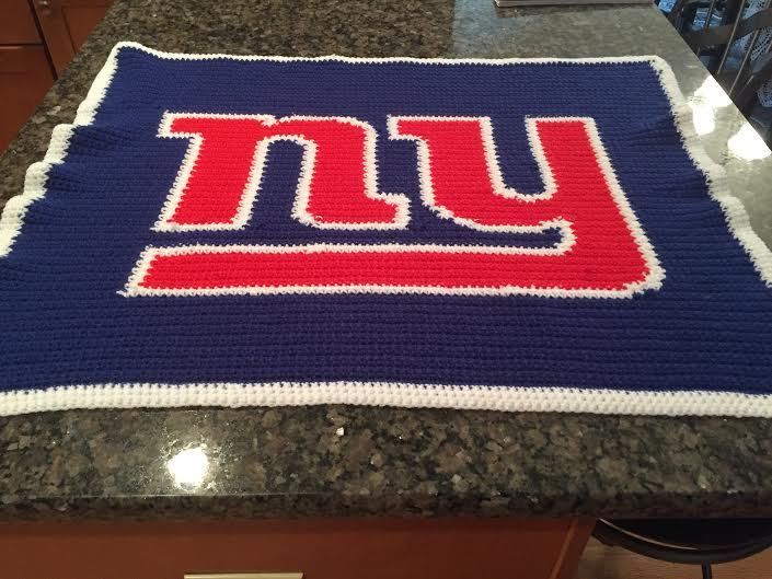 New York Giants Baby Crochet Blanket Pattern Afghan Graphghan NFL