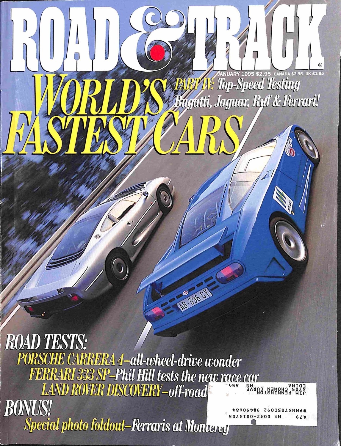 Road and Track, January 1995 Magazine Back Issues