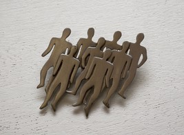 JJ 1988 People Human Crowd Silhouette BROOCH Pin - PEWTER - FREE SHIPPING - $38.00