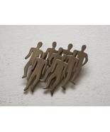 JJ 1988 People Human Crowd Silhouette BROOCH Pin - PEWTER - FREE SHIPPING - $38.00