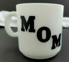 Glasbake USA #11 Milk Glass MOM Coffee Mug 8oz w Poem Mothers Appreciati... - $14.99