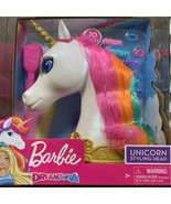 Barbie Dreamtopia White Unicorn Horse Styling Head NIB Colorful Mane 10pcs - $29.99