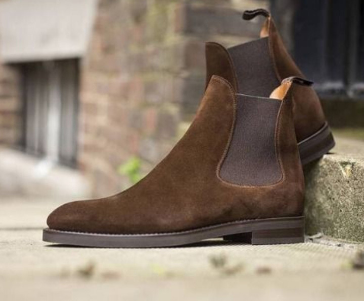 New Men Brown Ankle Chelsea Boot, Handmade Chelsea Formal Wear Boot - Boots