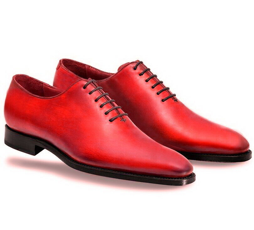 Red Color Black Sole Superior Leather Lace Up Men Oxford Handmade ...