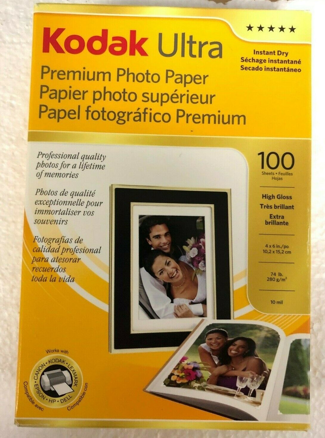 Kodak Ultra Premium Photo Paper 4x6 High Gloss 100 Sheets Printer Photo Paper 4554