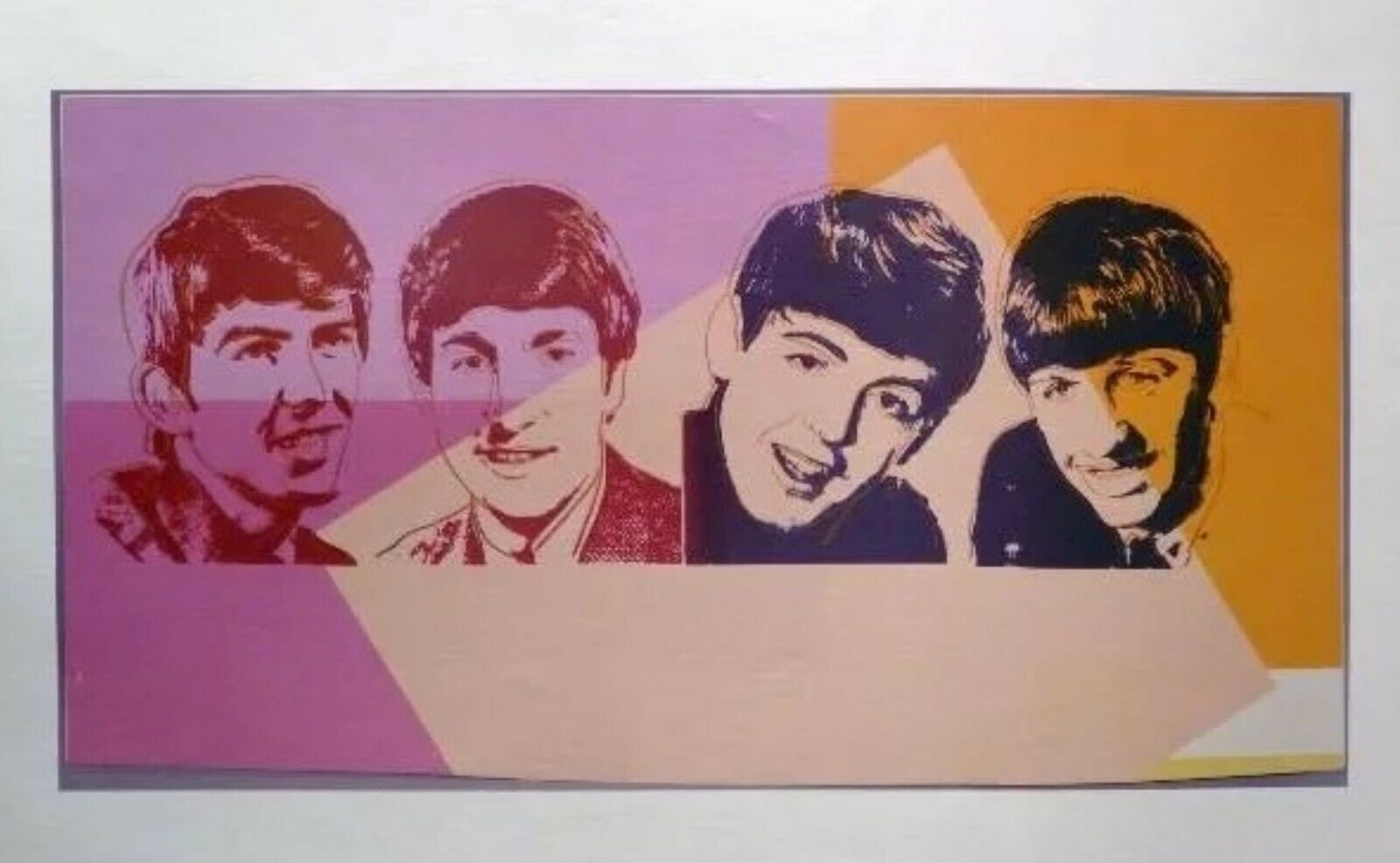 THE BEATLES lithograph by Andy Warhol. Fab Four POP Art. Unique Warhol ...