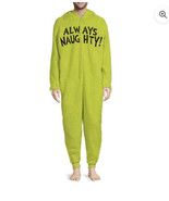 The Grinch Union Suit Mens Sz M One Pc Pajama Christmas Always Naughty Sherpa - $49.99