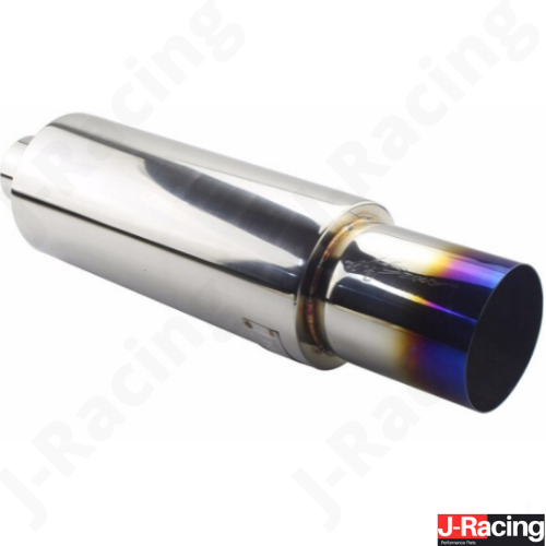 Weld on Extension 2.5/" Inlet 4/" Universal Jap Style Exhaust BackBox Performance