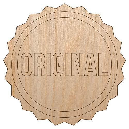 Original Circle Seal Unfinished Wood Shape Piece Cutout for DIY Craft Projects -