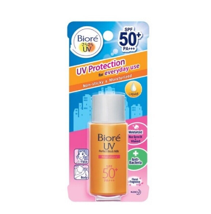 10x BIORE UV Perfect Block Milk Moisture 25ml-Against harmful UVA and UVB rays
