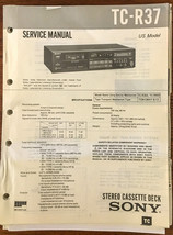 Sony TC-R37 Cassette Service Manual *Original* - $13.08
