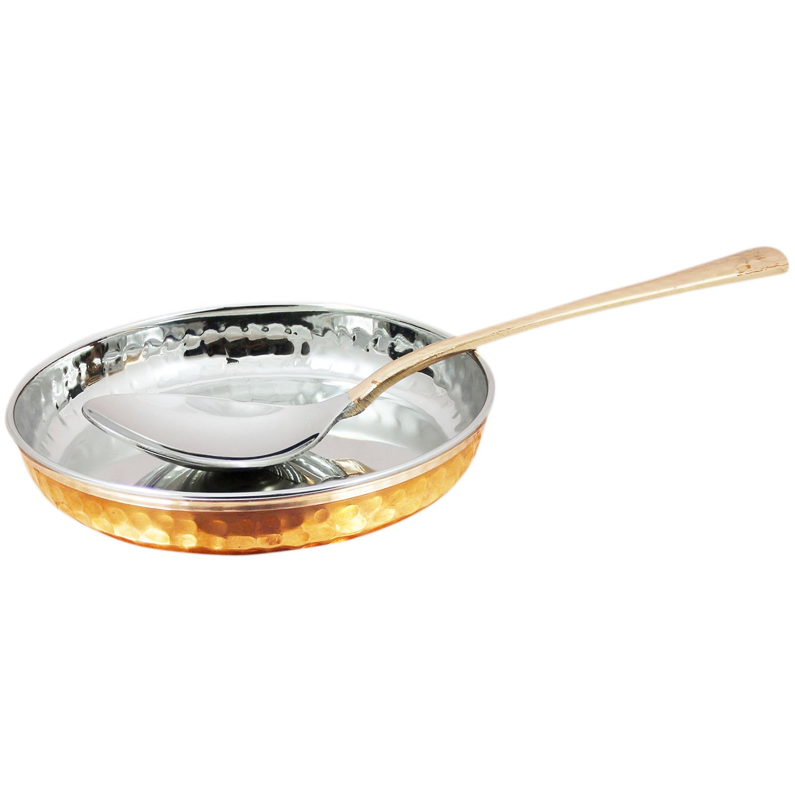 Indian Dinnerware Stainless Steel Copper Traditional Dinner Set of