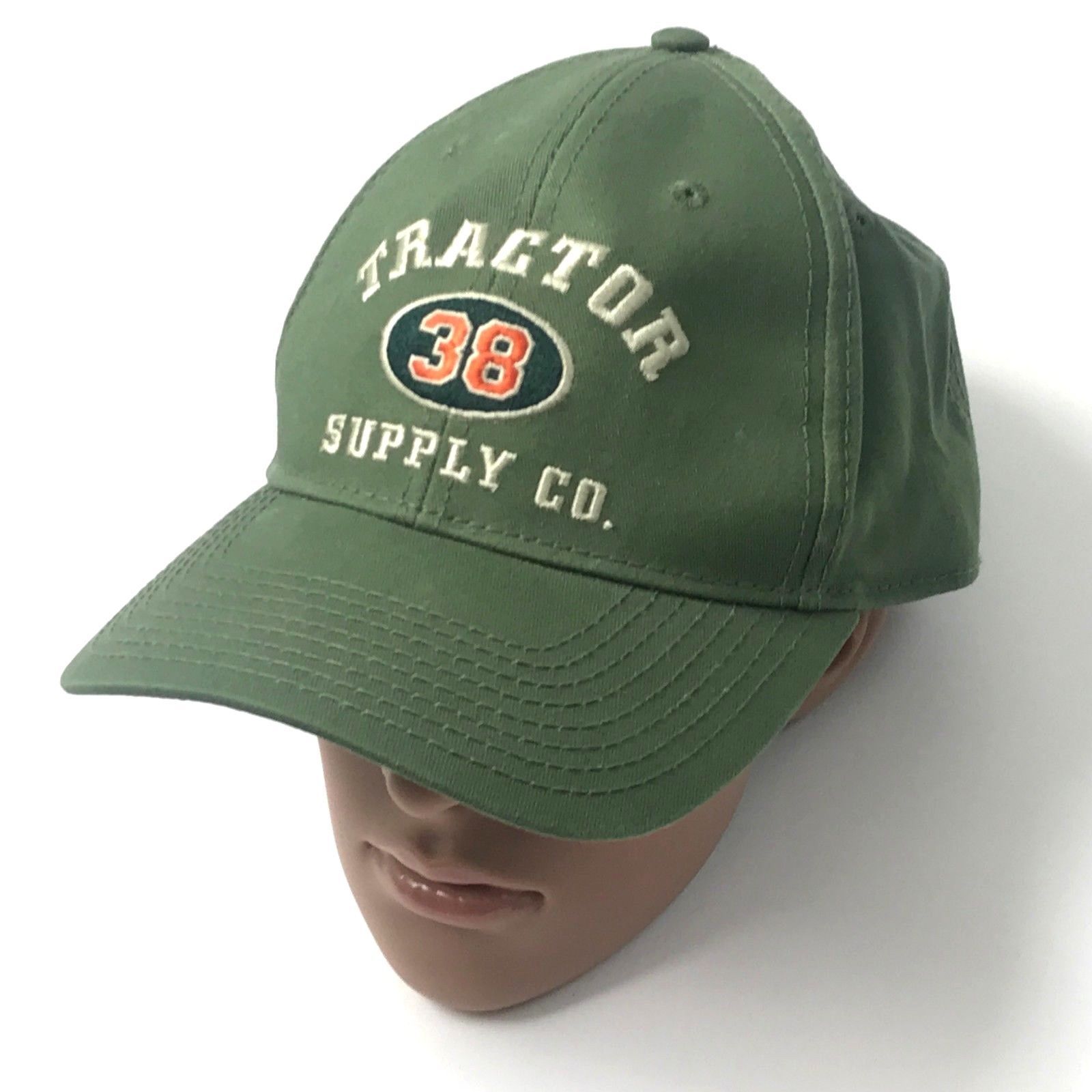 NEW Tractor Supply Co Snap Back hat OD Green Farm Hat Adjustable Curved