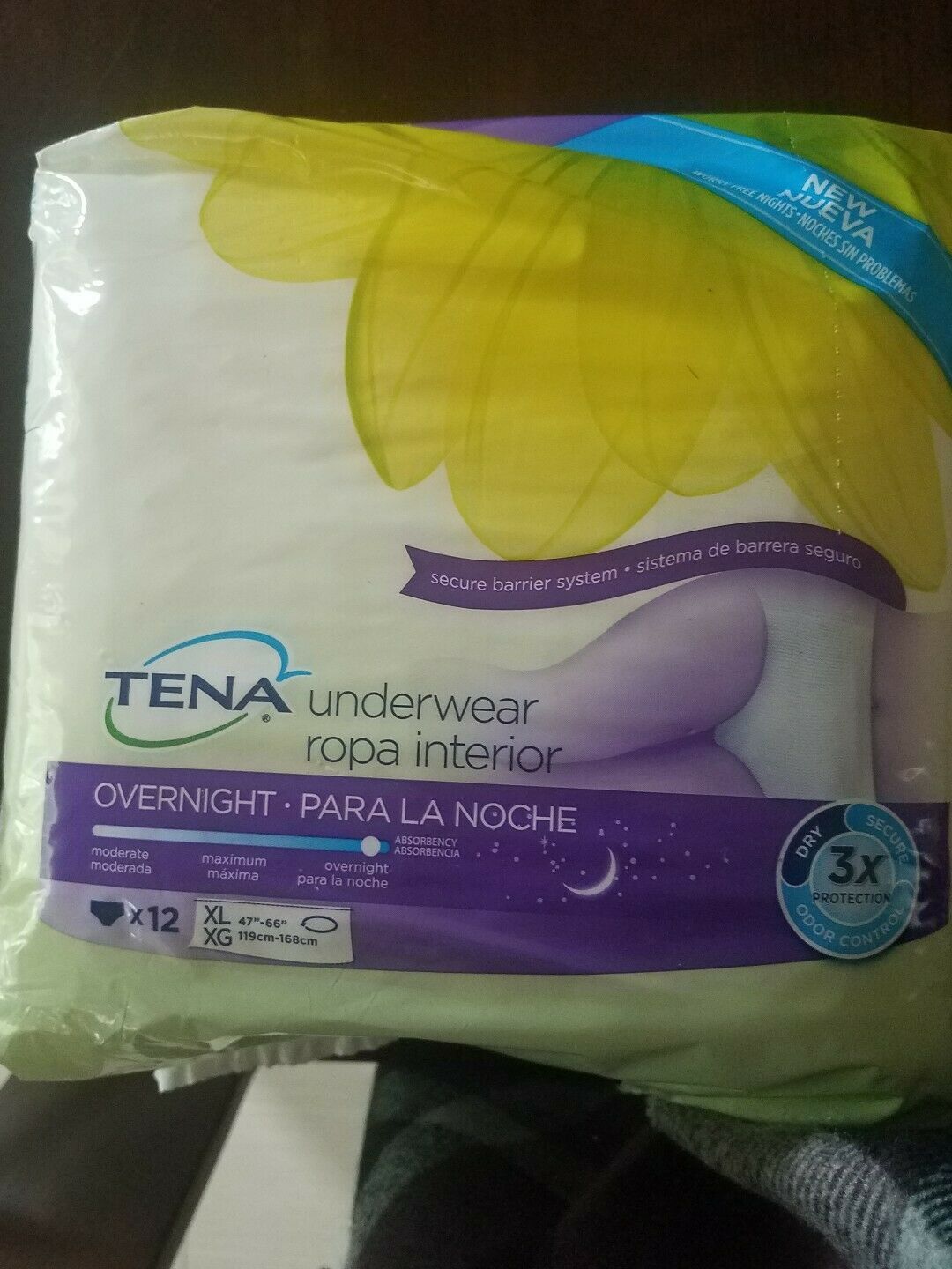 TENA Overnight Adult Underwear X-Large Heavy Abs. 54452 - Pack of 12