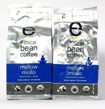 2 Ethical Bean Coffee 12 Oz USDA Organic Mellow Medium Roast Whole Bean Coffee