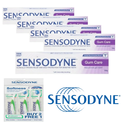 Sensodyne Toothpaste Gum Care Sensitive Teeth 100g x 5 (Free 3x Toothbrush)