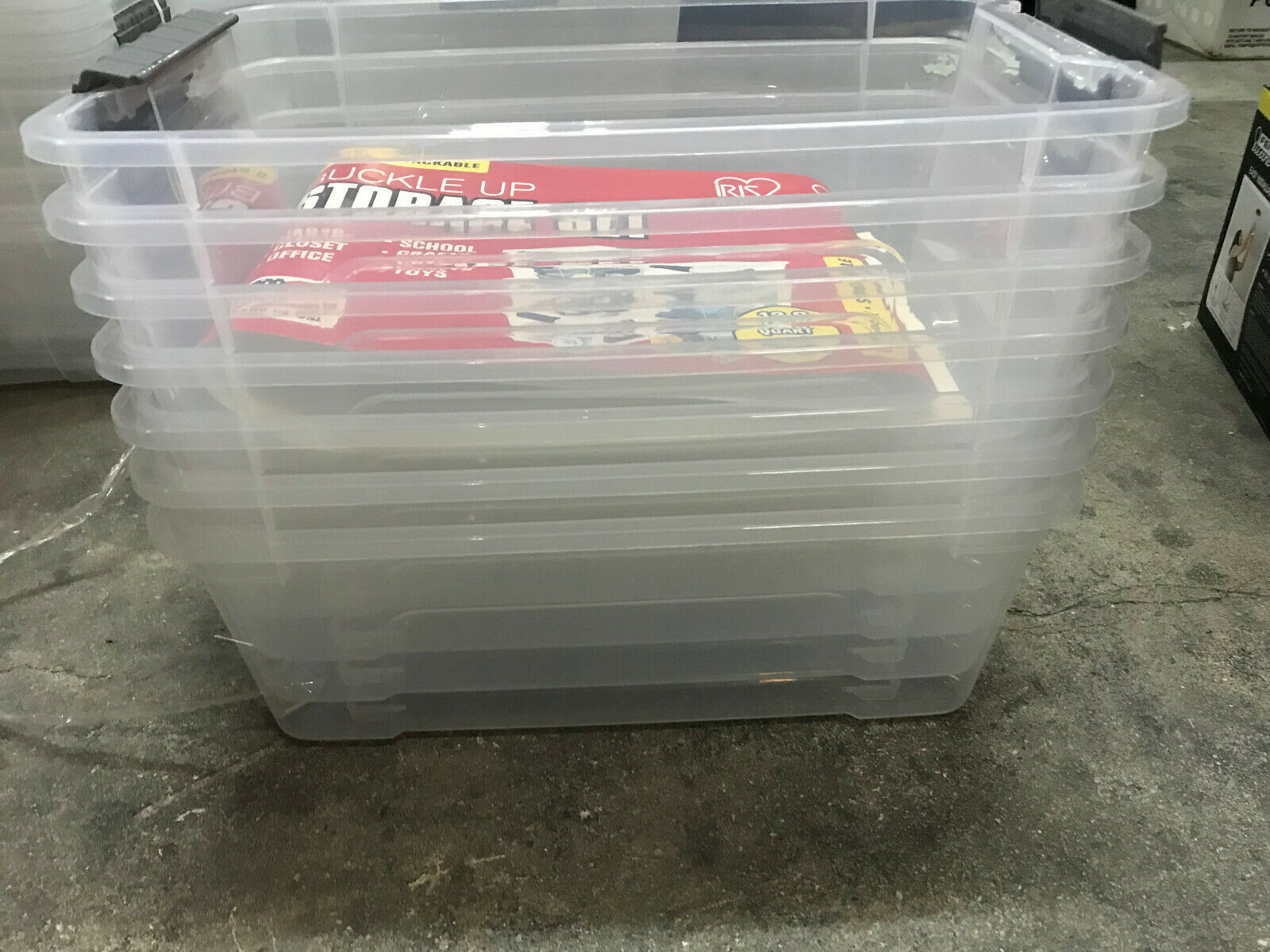 Iris Buckle Up Stackable Bin Storage Set, 12.9 Quart, 6 ct Storage Boxes