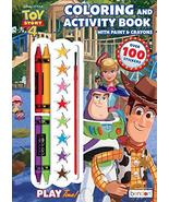 Disney Toy Story 4 Official Coloring Book with Paints and Crayons, Multi... - $9.89