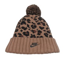 Nike Sportwear Black Leopard Womens Pom Beanie One Size NEW DM8403-256 - $29.65